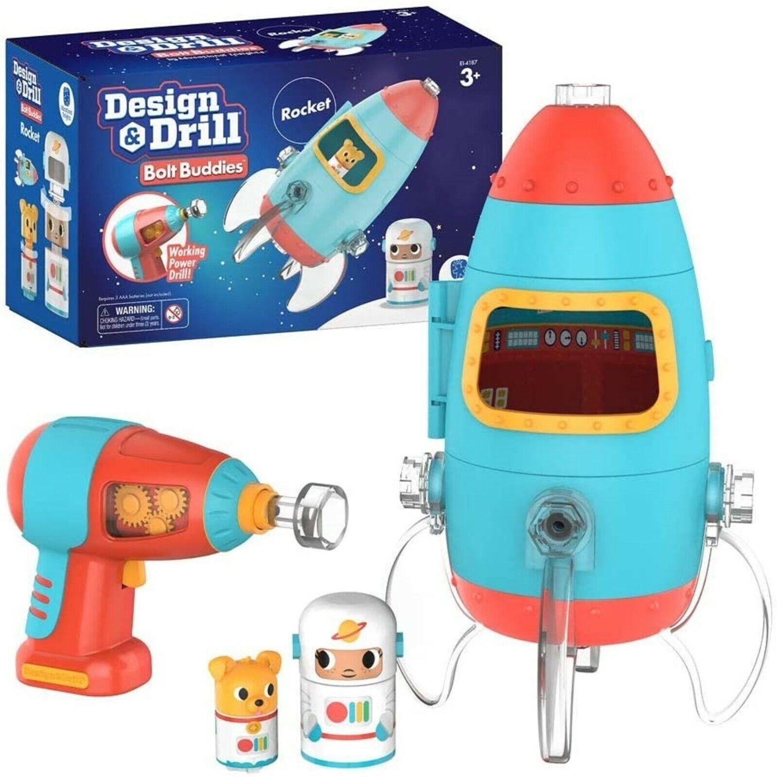 Educational Insights Design Drill Bolt Rocket Ages 3+ Toy Learn Pre School Play