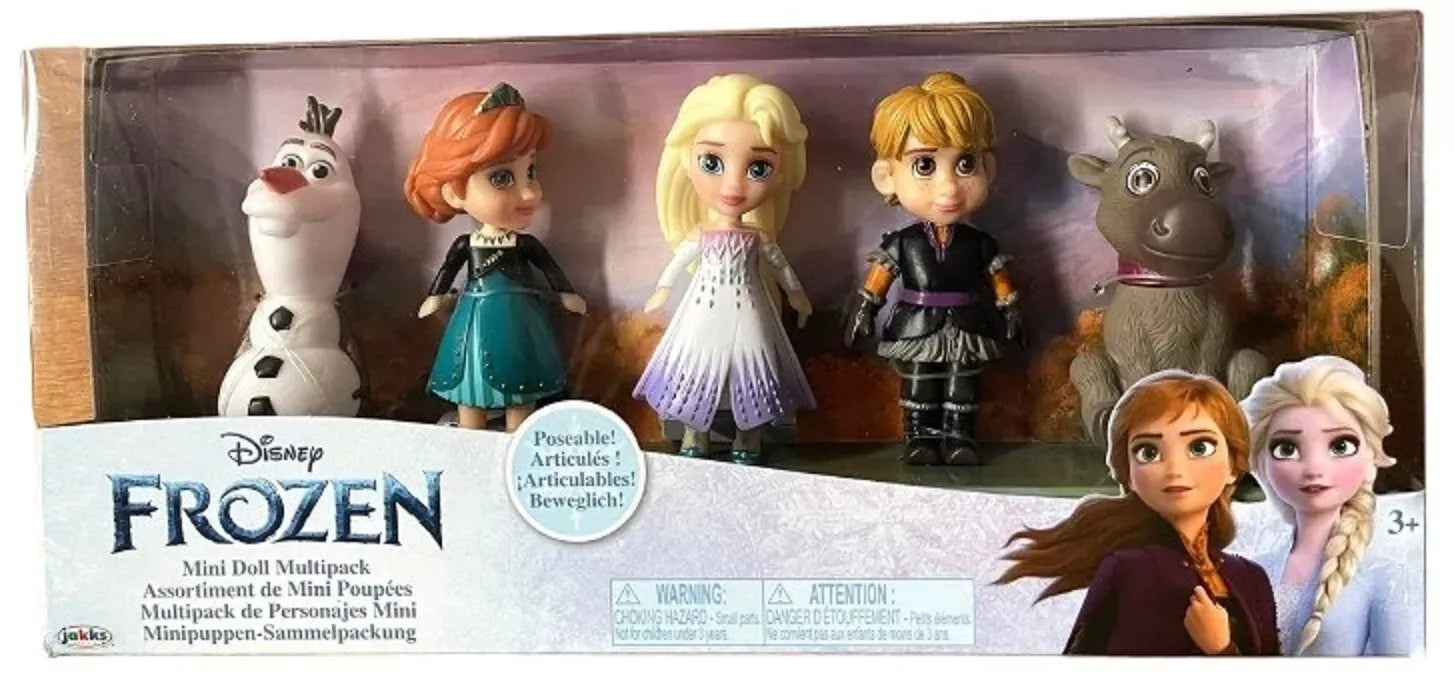 Frozen Mini Doll 5 Pack Elsa Anna Olaf Kristoff Sven Play Gift
