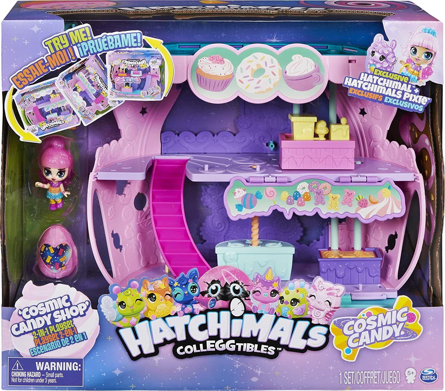 Hatchimals CollEGGtibles Cosmic Candy Shop 2-in-1 Playset Ages 5+ Toy Doll House