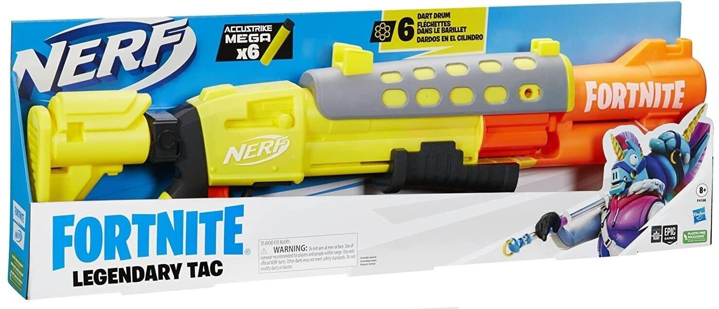 NERF Fortnite Legendary TAC Blaster Nerf Gun With 6 Darts Ages 8+ New Toy Fire
