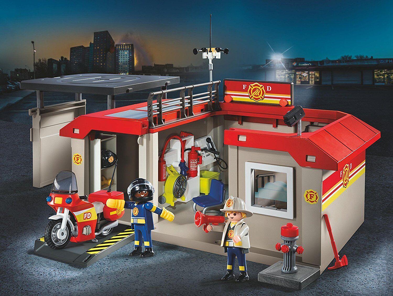 PLAYMOBIL 5663 Take Along Fire Station Playset Ages 4+ New Toy Play Boys Girls