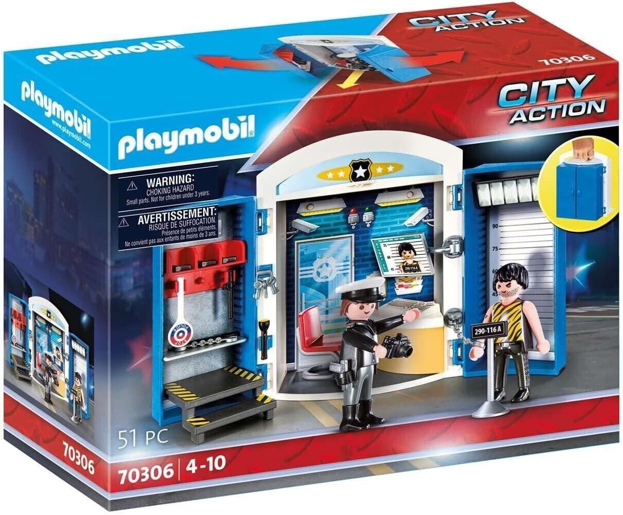 Playmobil 70306 City Action Furnished Police Station Play Box Screen Camera Play