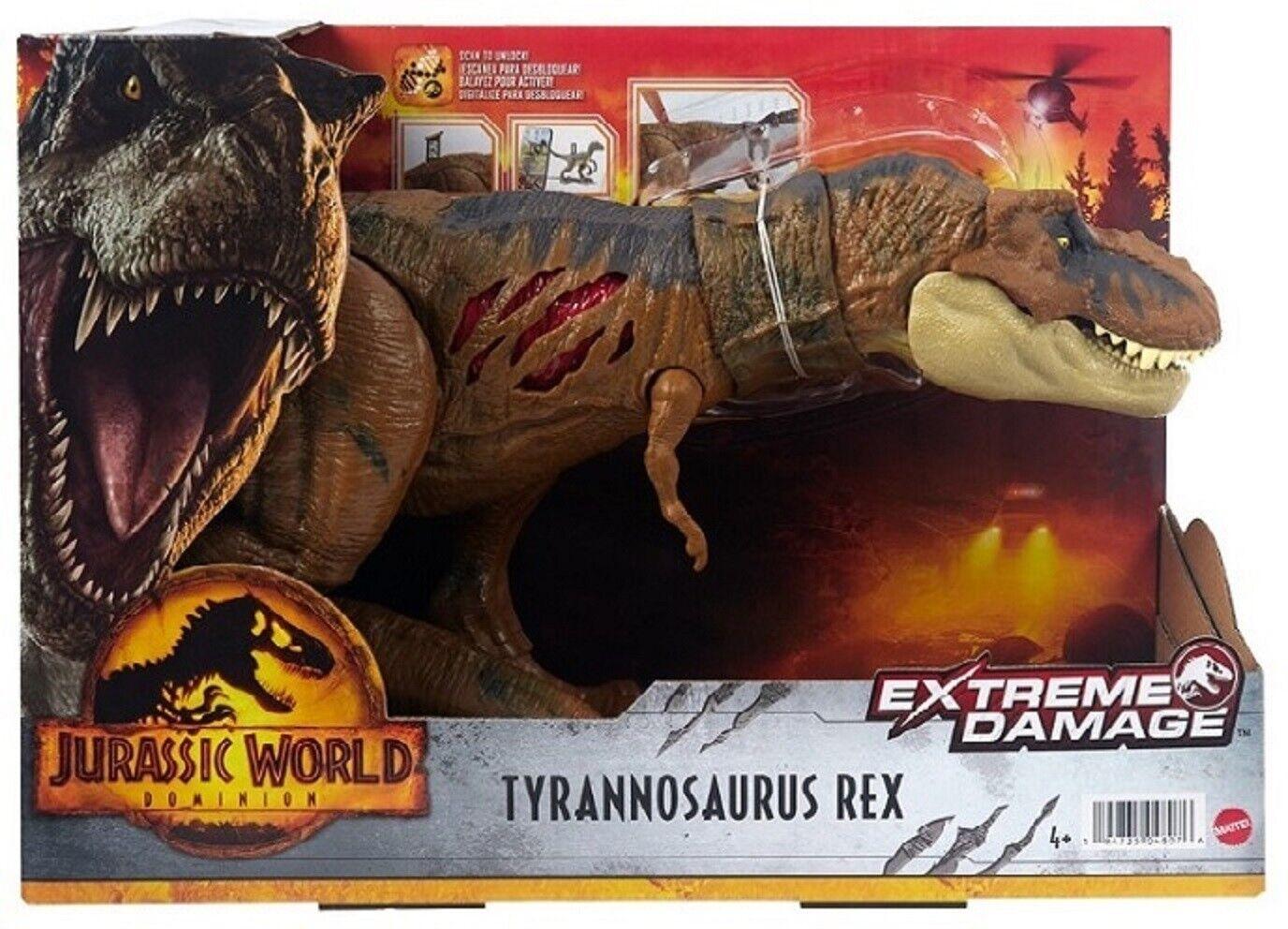 Jurassic World Extreme Damage Tyrannosaurus Rex Ages 4+ Toy Dinosaur Dino Play