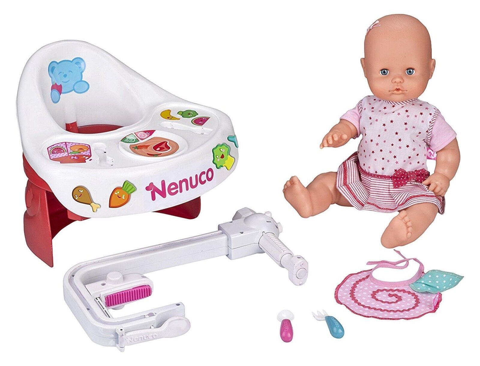 Nenuco Highchair Eat Baby Doll Ages 3+ Toy Girls High Chair Bath Food Highchair