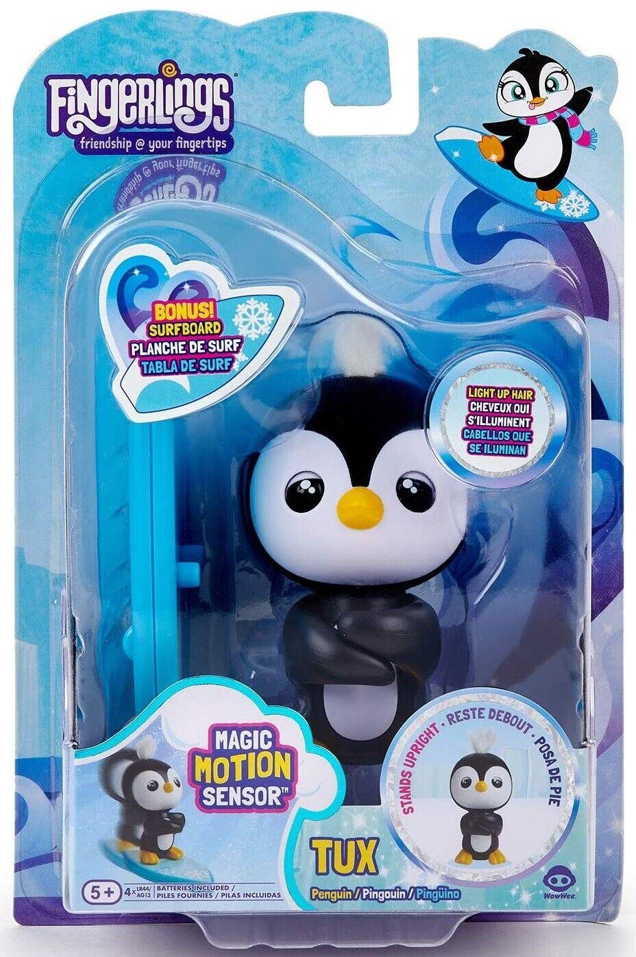 WowWee Fingerlings Baby Penguin Tux Black & White Interactive Toy Pet