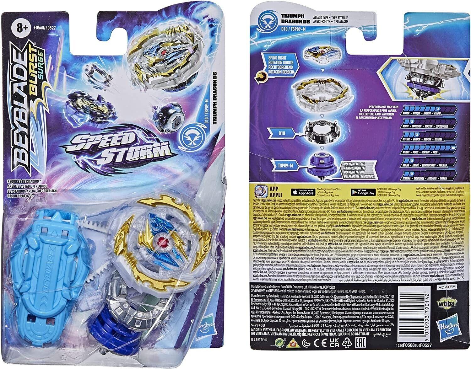 Beyblade Burst Surge Speedstorm Triumph Dragon D6 Spinning Top Starter Pack