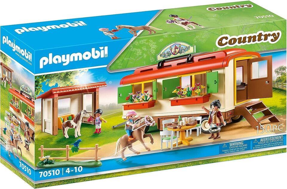 Playmobil 70510 Country Pony Shelter with Mobile Home Pony Caravan Flower Pots