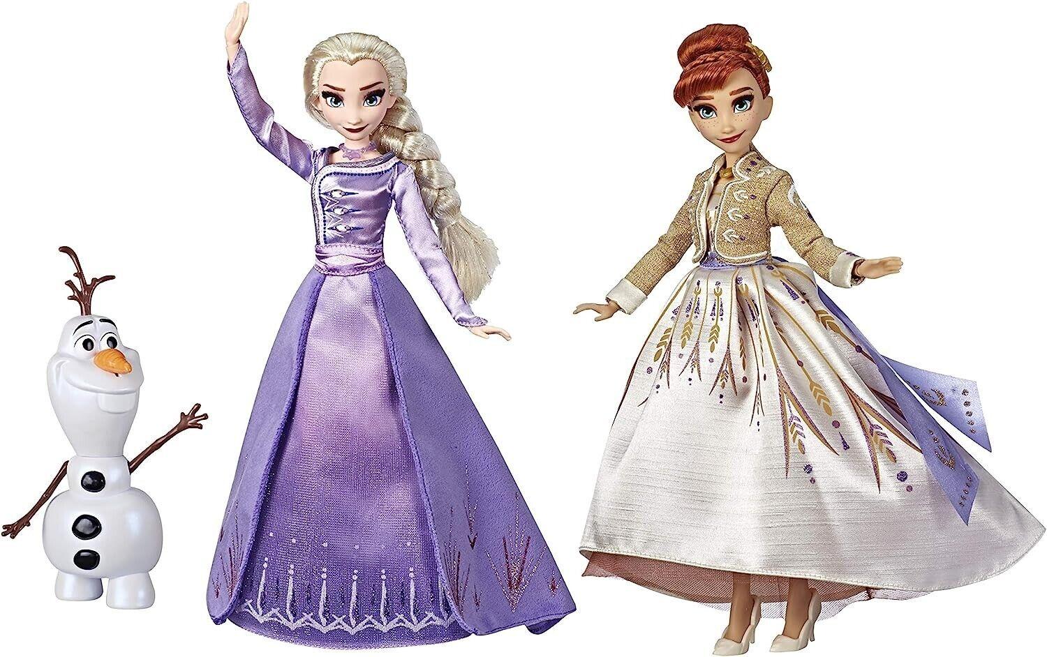 Disney Frozen Elsa Anna and Olaf Fashion Doll 3 Pack Ages 3+ New Toy Play Gift