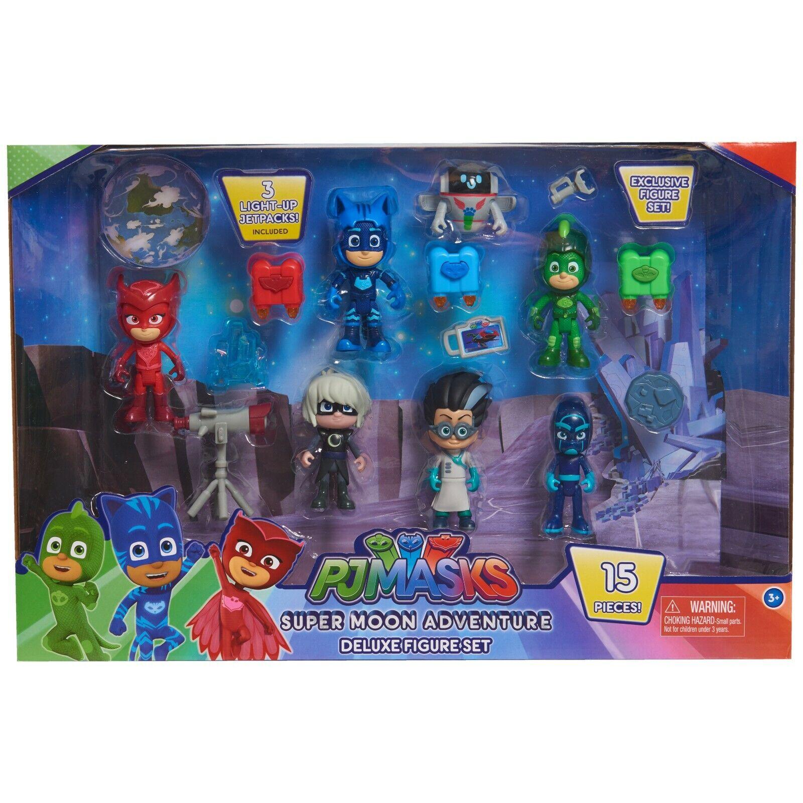 PJ Masks Super Moon Adventure Deluxe Figure Set 15 pieces Ages 3+ Toy Play Gift