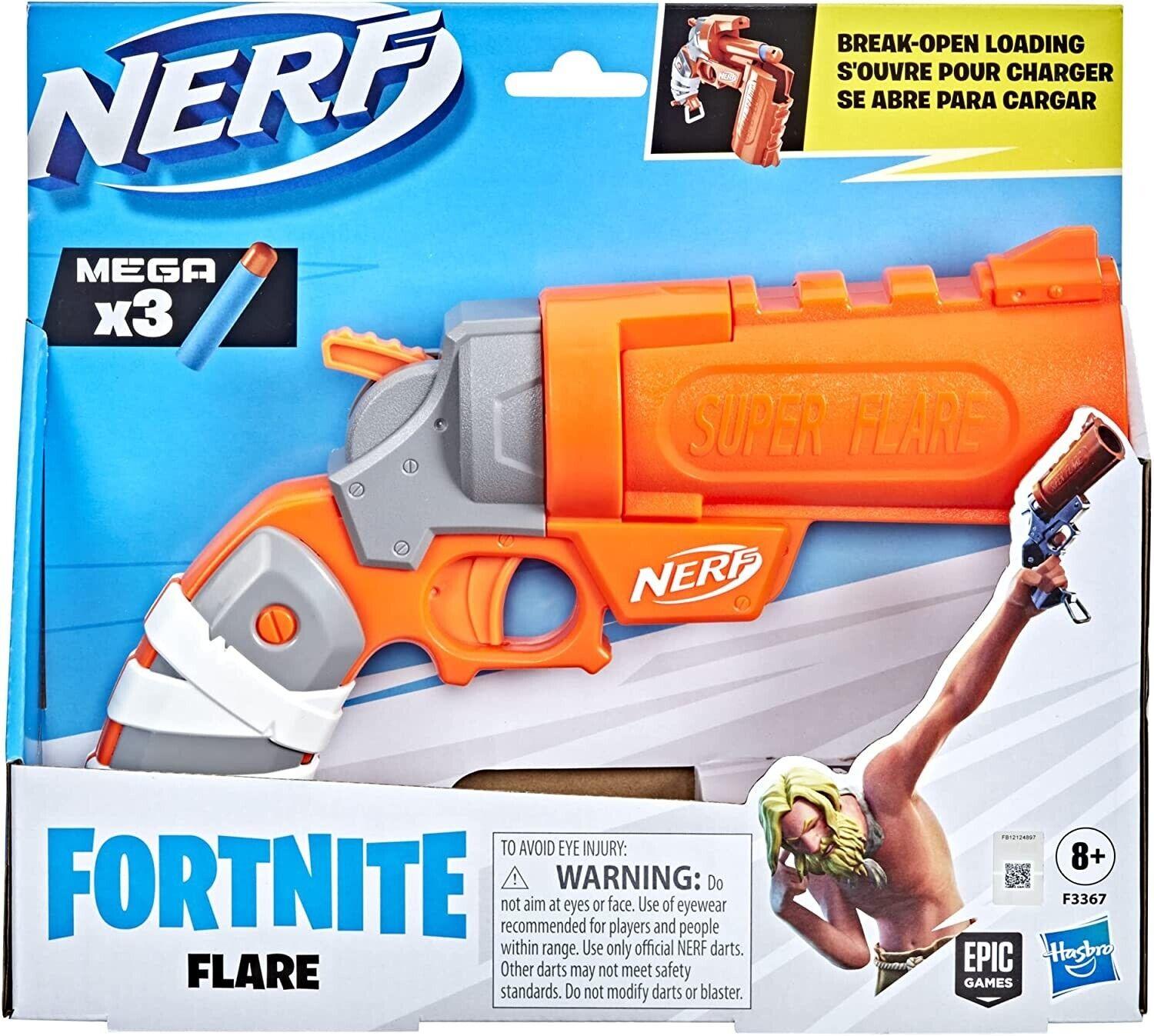 NERF Fortnite Flare Dart Blaster Break-Open Dart Loading Ages 8+ New Toy Gun