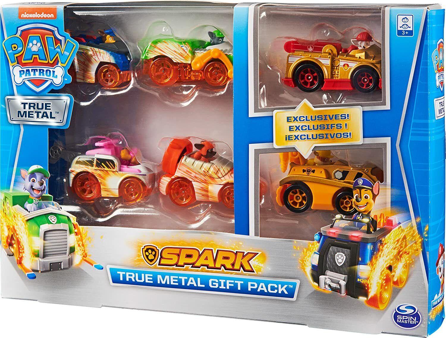 Paw Patrol True Metal Spark Gift Pack of 6 Collectible Die-Cast Car Ages 3+ Toy