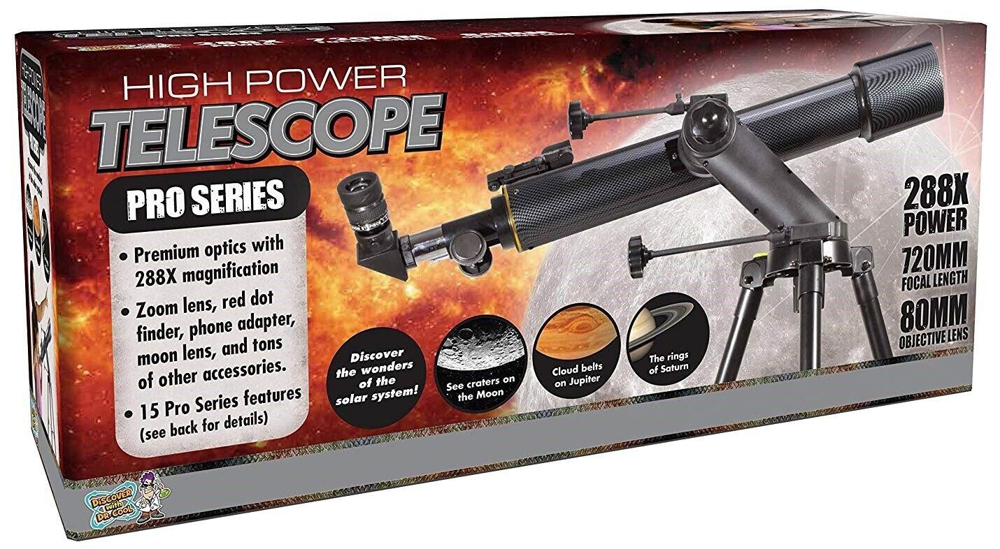Discover with Dr Cool PRO Telescope Ages 14+ Power Solar System Science Project