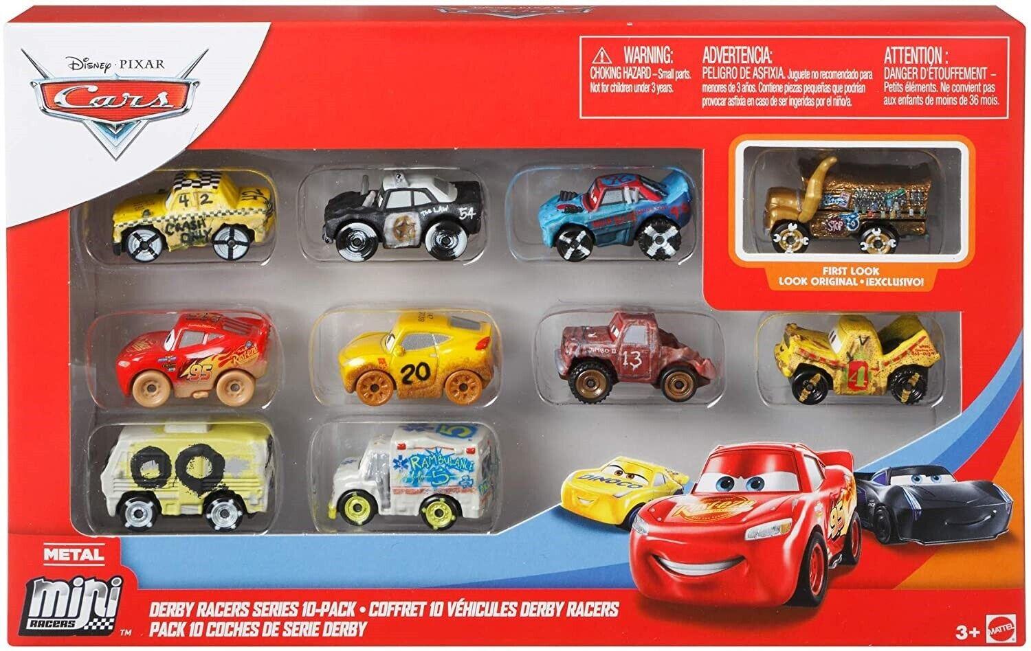 Disney Cars Metal Material Lightning McQueen Mini Racers 10-Pack Ages 3+ Toy Car
