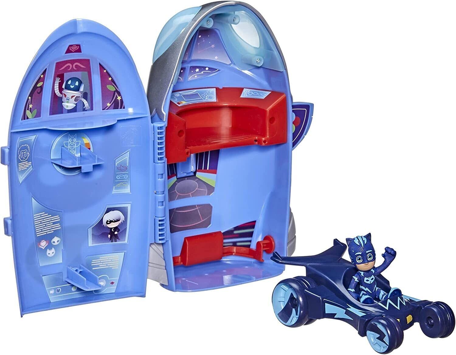 PJ Masks 2-in-1 HQ Playset Headquarters and Storage Rocket Catboy Cat-Car Car