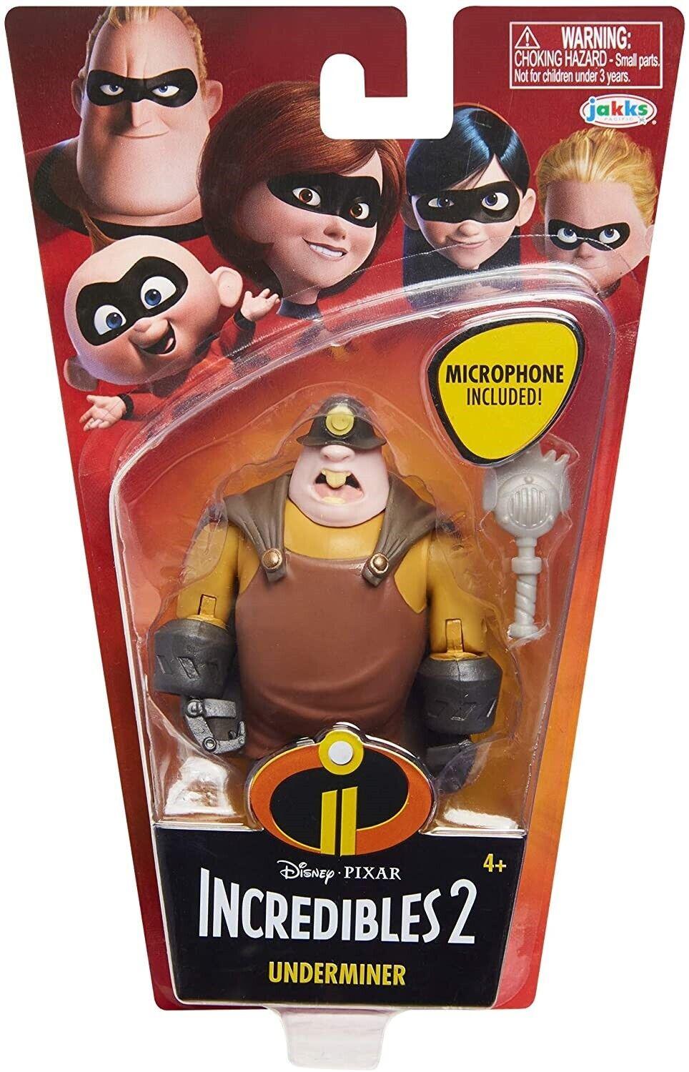 Incredibles 2 Disney Pixar Underminer figure with included microphone for kids of ages 4+