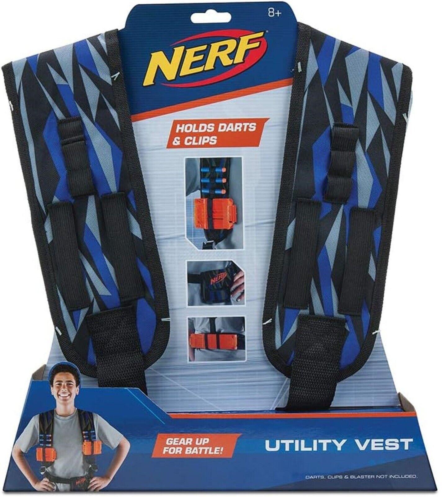 NERF Elite Utility Vest Holds Darts and Clips Gear Up For Battle Waist Band Play