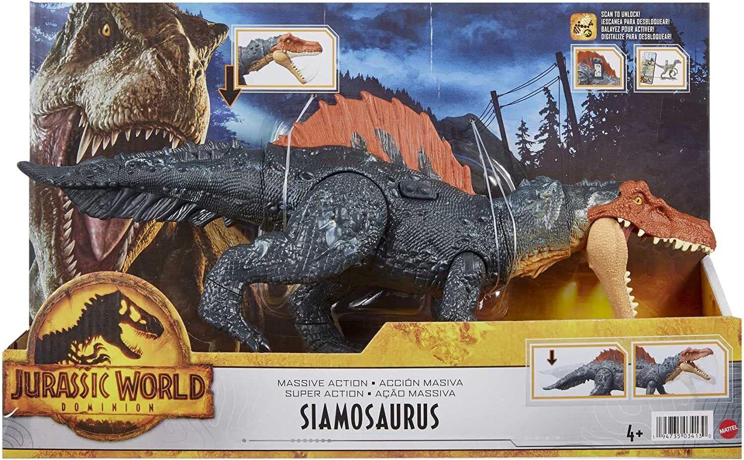 Jurassic World Dominion Massive Action- Siamosaurus- Dinosaur Ages 4+ New Toy Dino Chomp Play