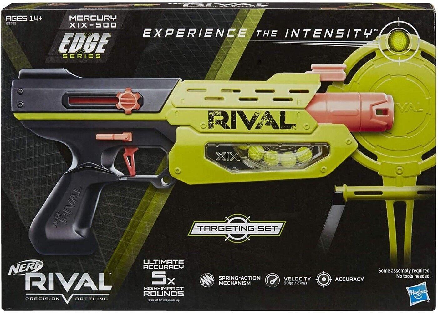 NERF Rival Mercury XIX-500 Edge Series Blaster With Target and 5 Rounds 14+ Guna