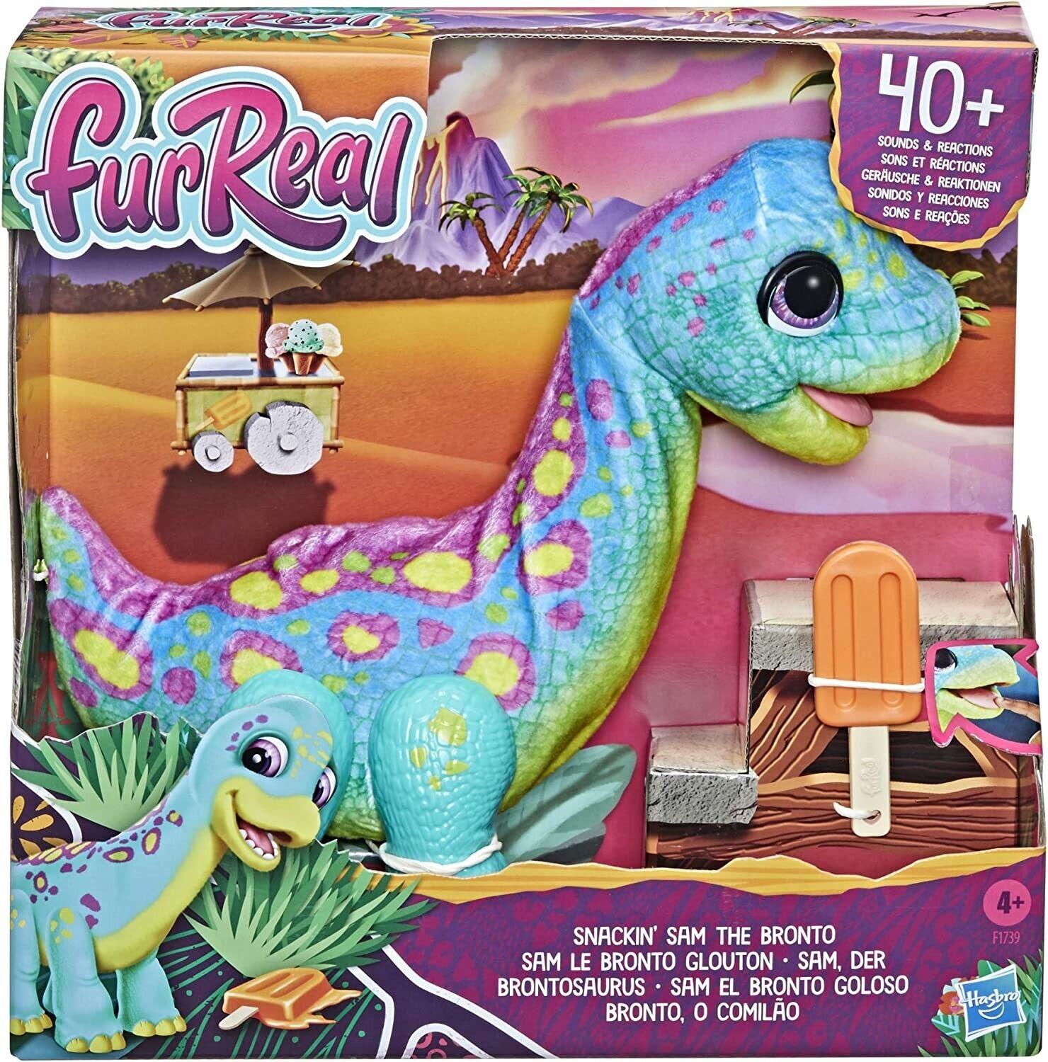 FurReal Snackin Sam the Bronto Plush Dinosaur 40+ Sounds and Motions Toy Pet