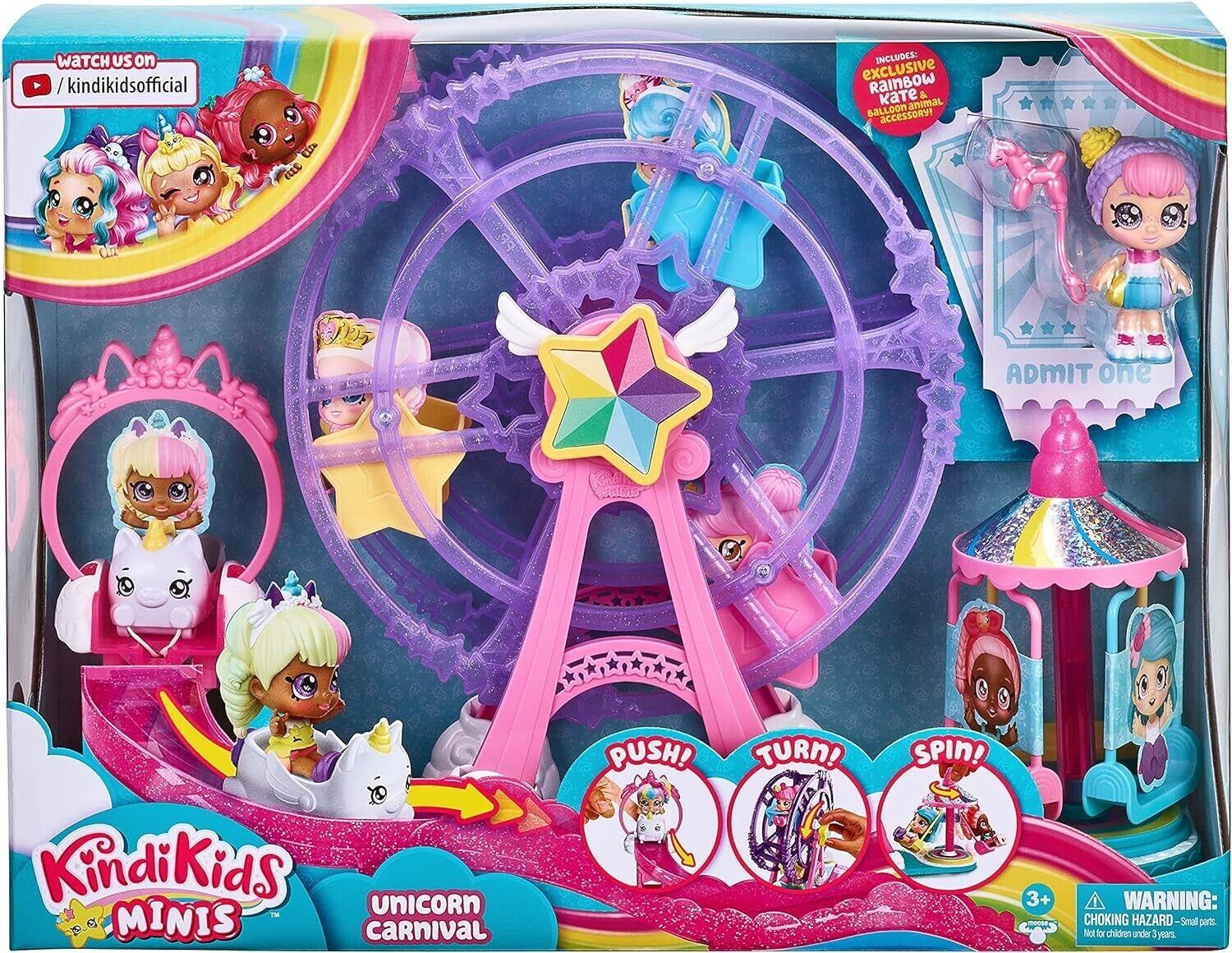 Kindi Kids Minis Collectable Ferris Wheel and Posable Bobble Head Figurine Toy
