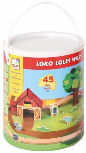 Wooden Railway Set Toy 45 Piece Wood Train Bino Country Side Ages 3+ New Toy Fun