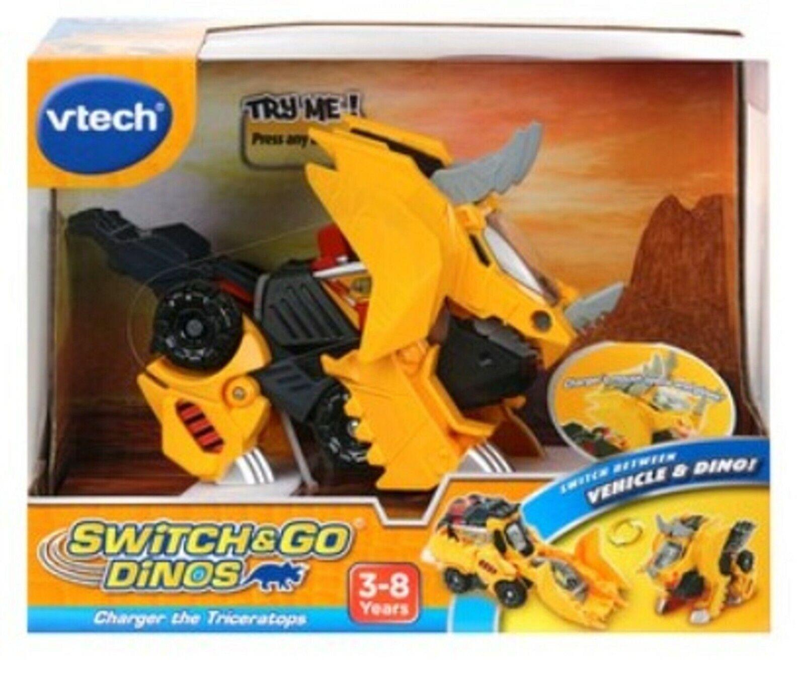 Vtech Switch & Go Dinos-Charger The Triceratops-Ages 3+ Toy dino Car transformer
