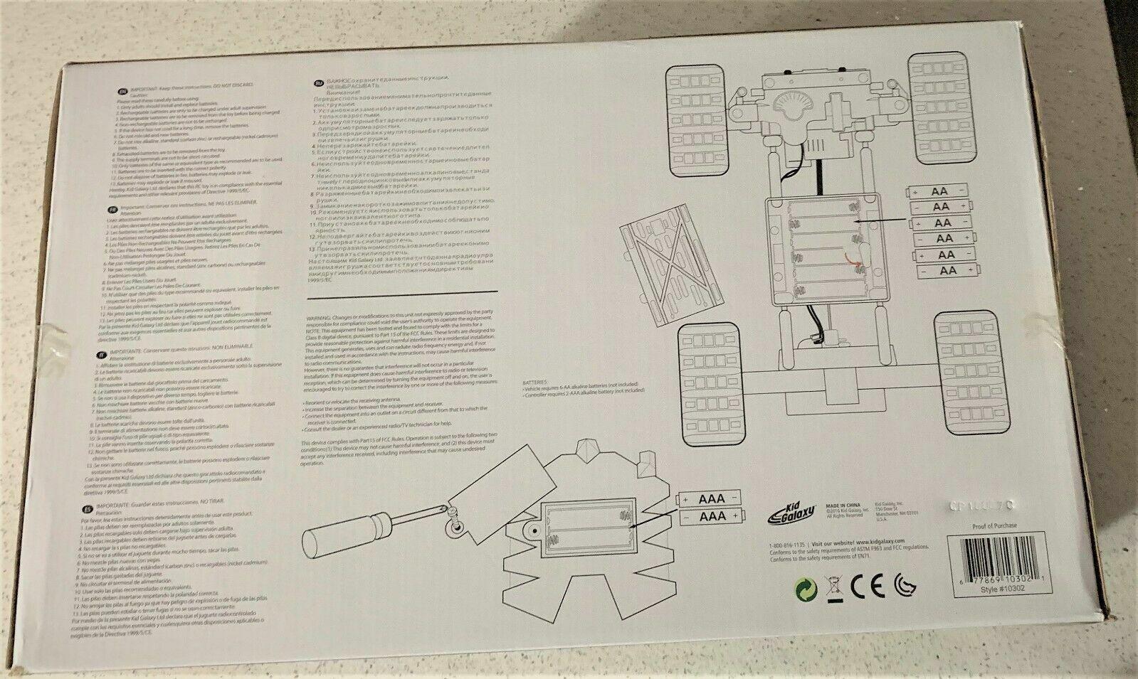 Kid Galaxy RC Off Road Rhino Claw Climber 4WD Remote Control Car Buggy Jeep Race Truck