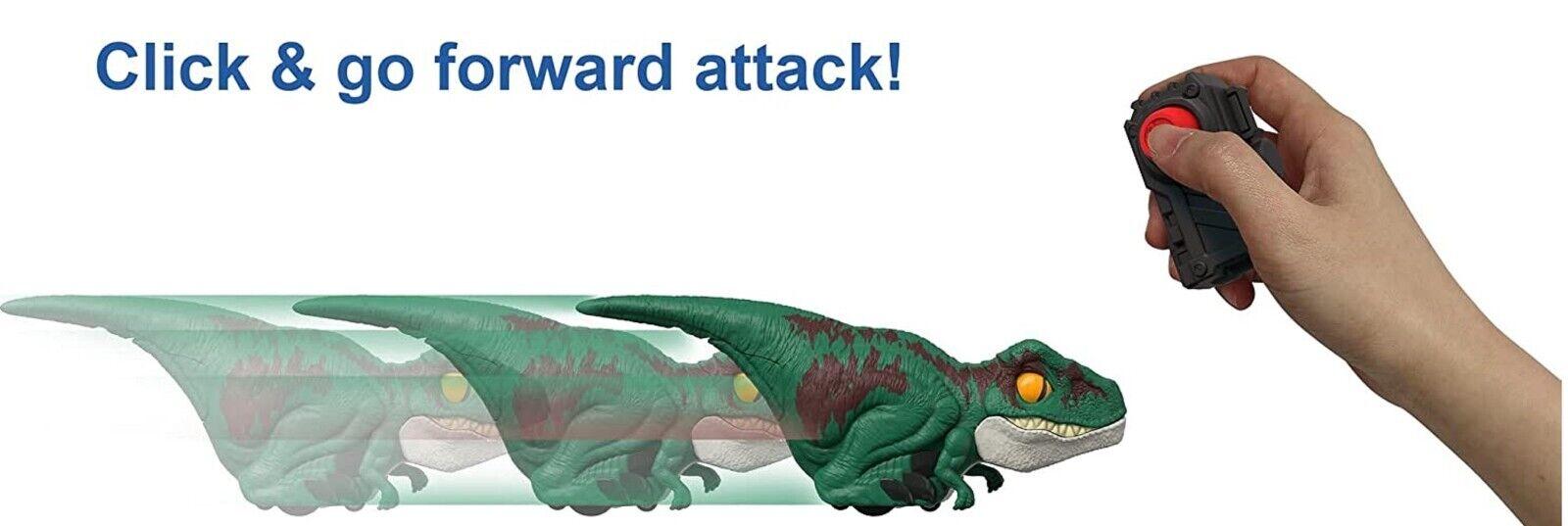 Jurassic World Dominion- Green Velociraptor -Uncaged Click Tracker Dinosaur Ages 4+ Dino