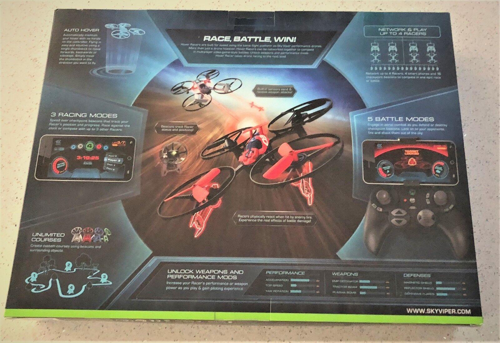 Sky Viper Rocket- Red -Hover Racer Auto Launch Land Hover Drone Plane Race Game Play