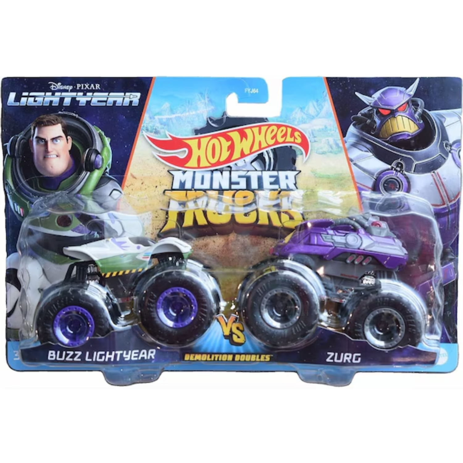 r Hot Wheels Giant Wheels Monster Jam 2 Pack Truck 1:64 – Buzz Lightyear Vs Zurg