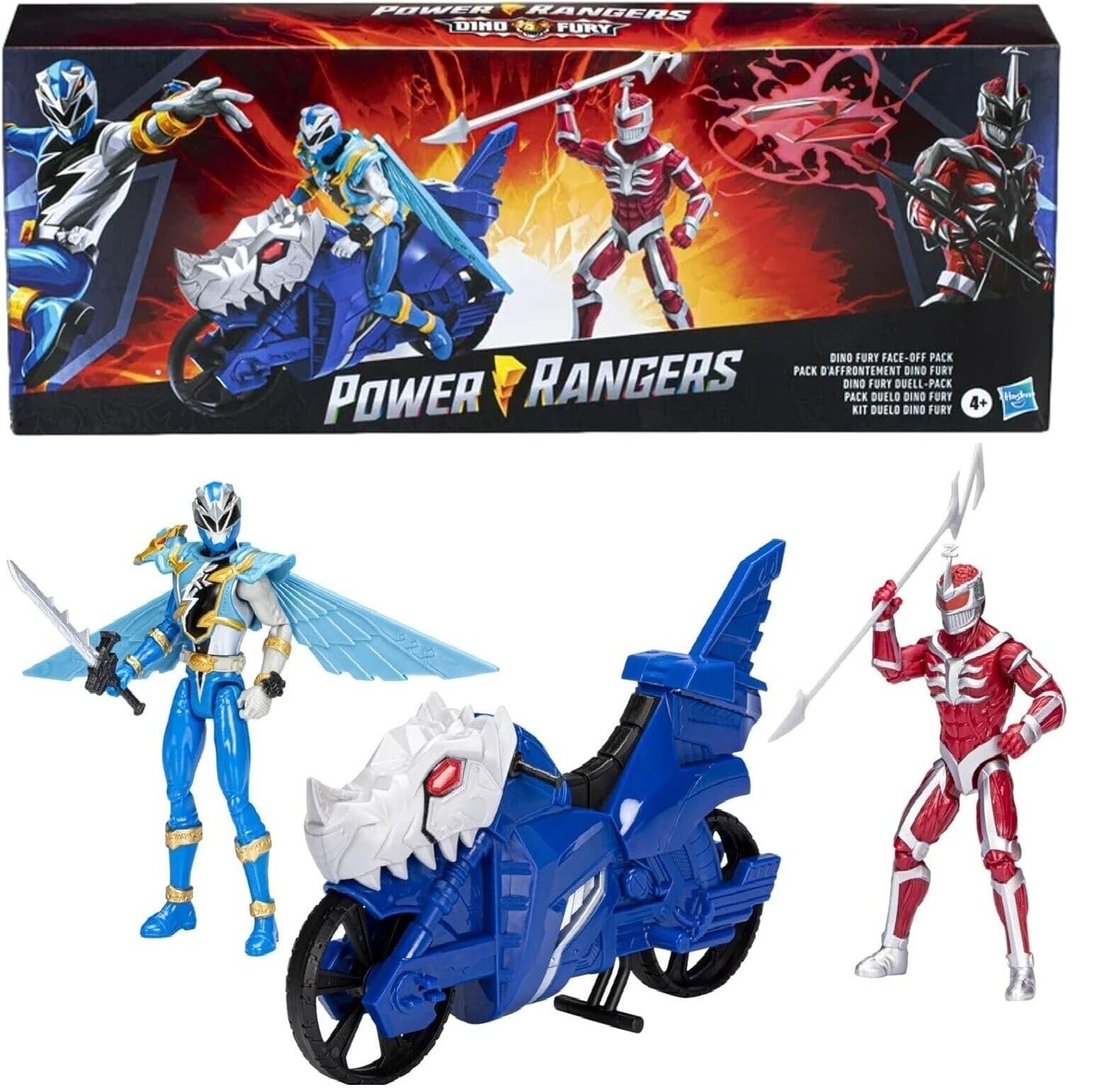 Power Rangers Hasbro Dino Fury Face-Off Pack Blue Ranger + Cycle & Zedd