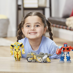 Transformers 3-Pack Optimus Prime Bumblebee Grimlock Robot Dinosaur New Toy