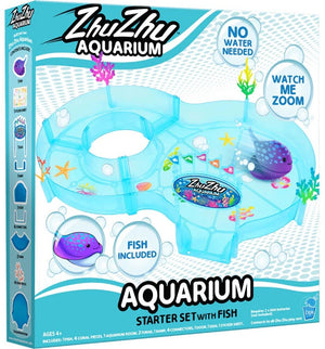 Zhu Zhu Aquarium Starter Set With Fish No Water No Mess Like Real Pet With Wheel