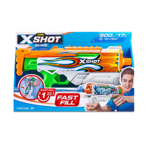 Zuru X-Shot Fast Fill Skins Water Gun Hyperload Flames Style 3 Blaster New Toy
