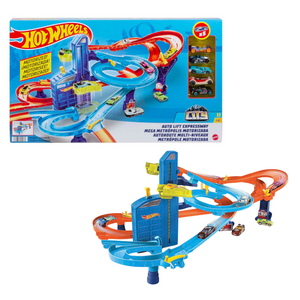 Hot Wheels Auto Lift Expressway Playset Motorized Elevators Toy Car Track 5+