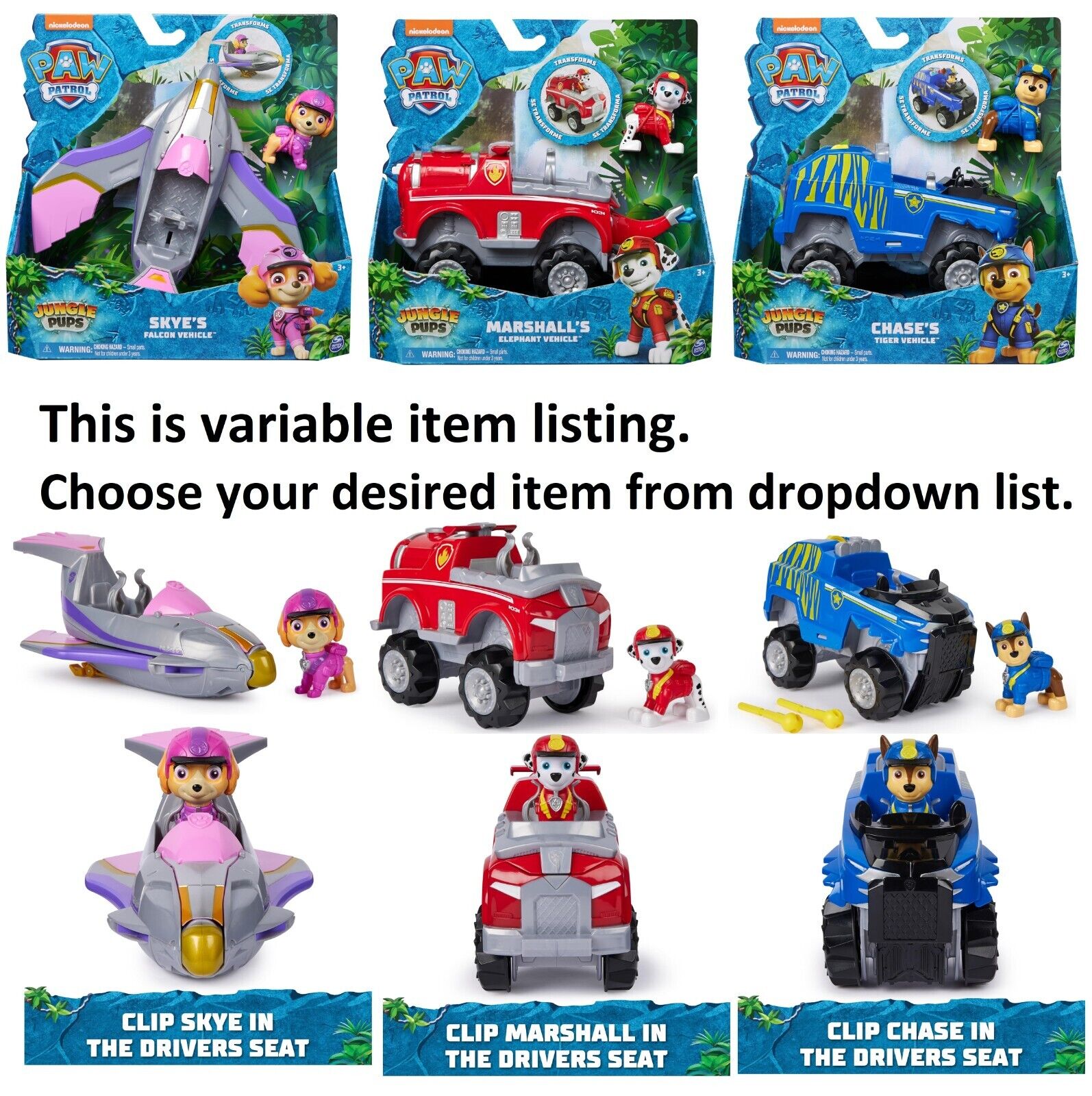 PAW Patrol Jungle Pups Vehicle New Toy Truck with Collectible Action Figure