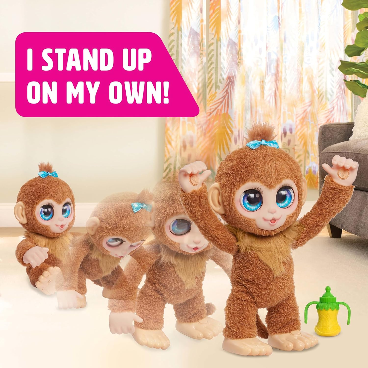 FurReal Peanut Playful Monkey Interactive Plush 100 Reactions Flips Giggles 4+