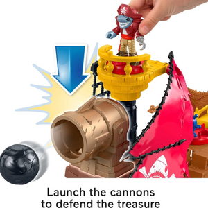 Fisher-Price Imaginext Shark Bite Pirate Ship Playset with Figure Kids Toy 3+