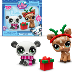 Littlest Pet Shop Winter Pals Holiday Set 2 Bobblin Pets Cute Festive Accessorie