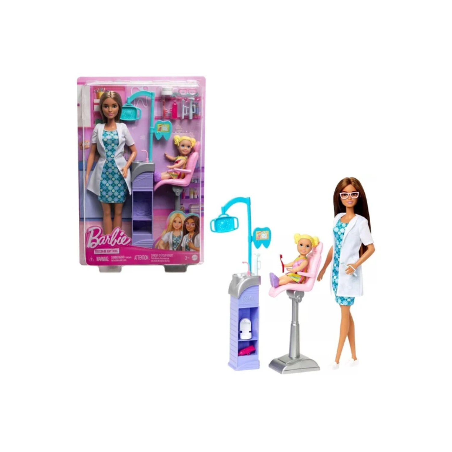 Barbie Careers Baby Doctor Dentist 2 Teacher Chicken Skating Ice Ages 3+ Toy