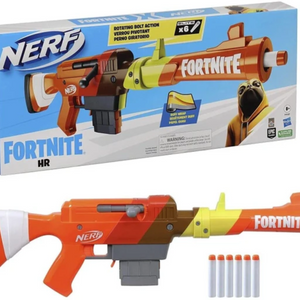 Nerf Fortnite HR Dart Blaster Ruff Wrap Design 6-Dart Elite Clip Fire Gun Play