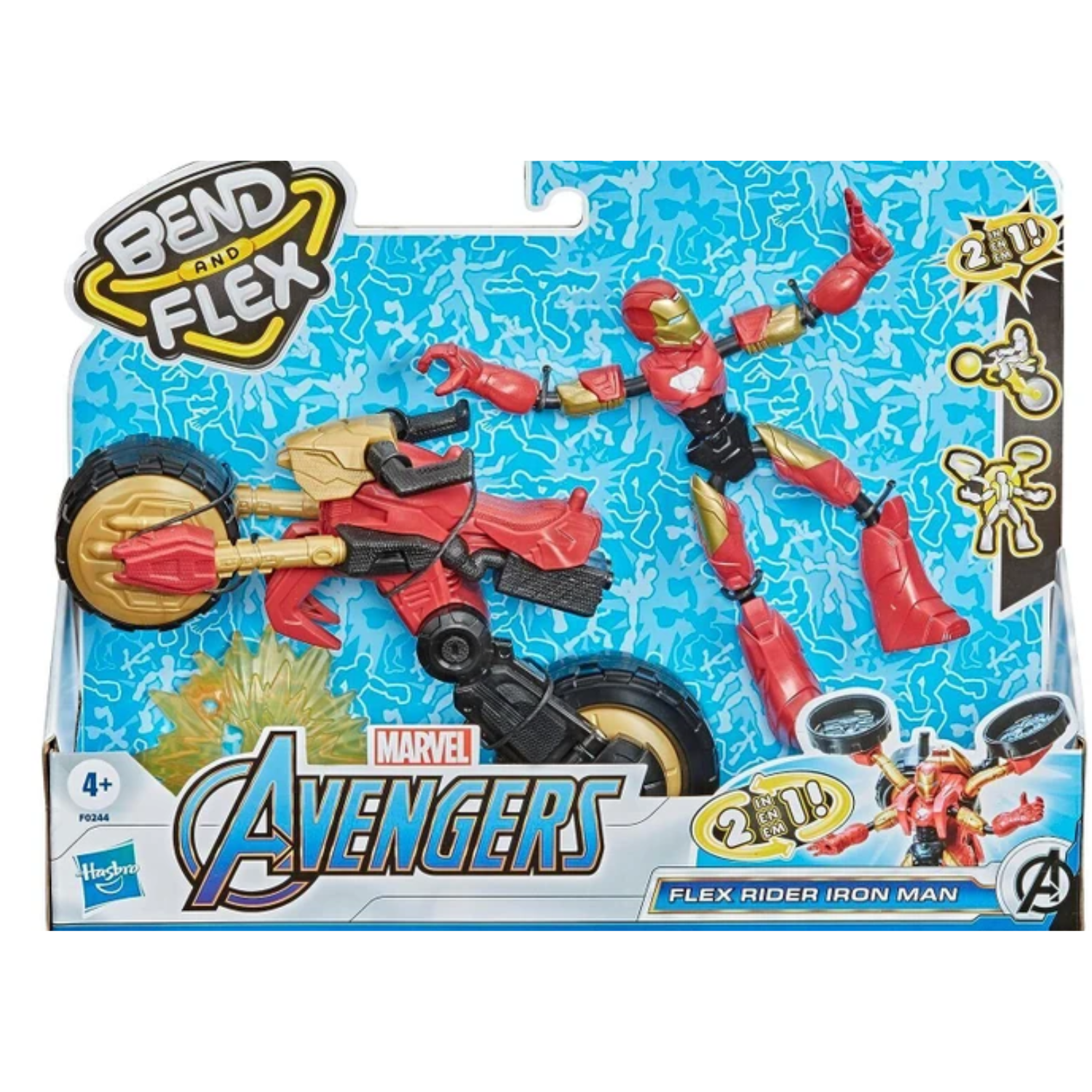 Marvel-Flex Rider Iron Man- Bike action figure Figure