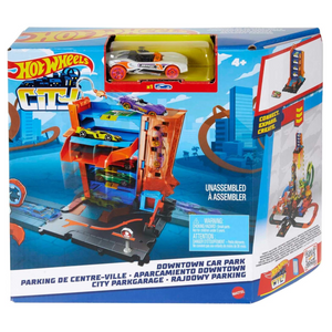 Hot Wheels City Downtown Track Set City Parking Garage Car Wash Burger Play