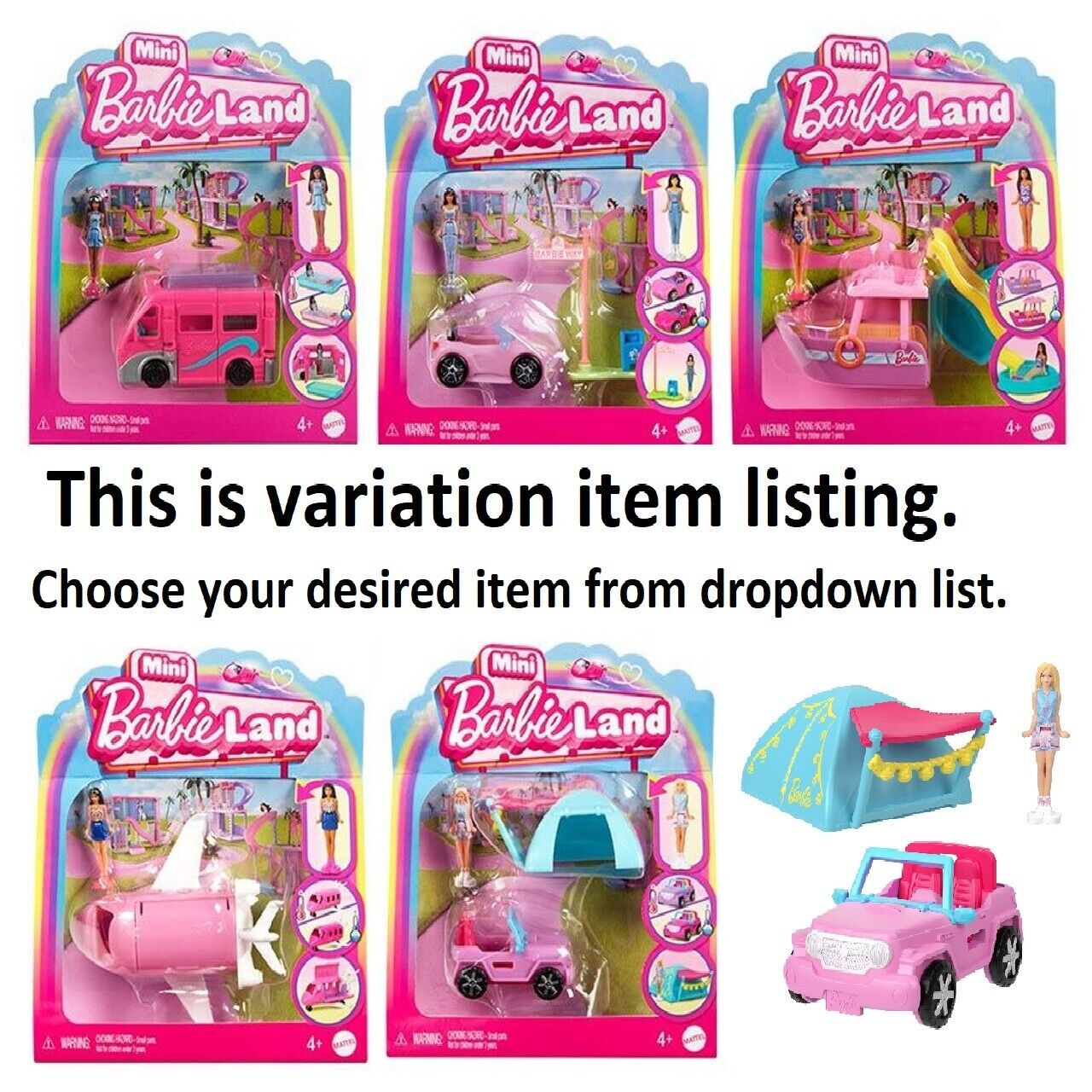 Barbie Color Changing Mini BarbieLand Doll & Toy Vehicle 1.5-inch Barbie Doll