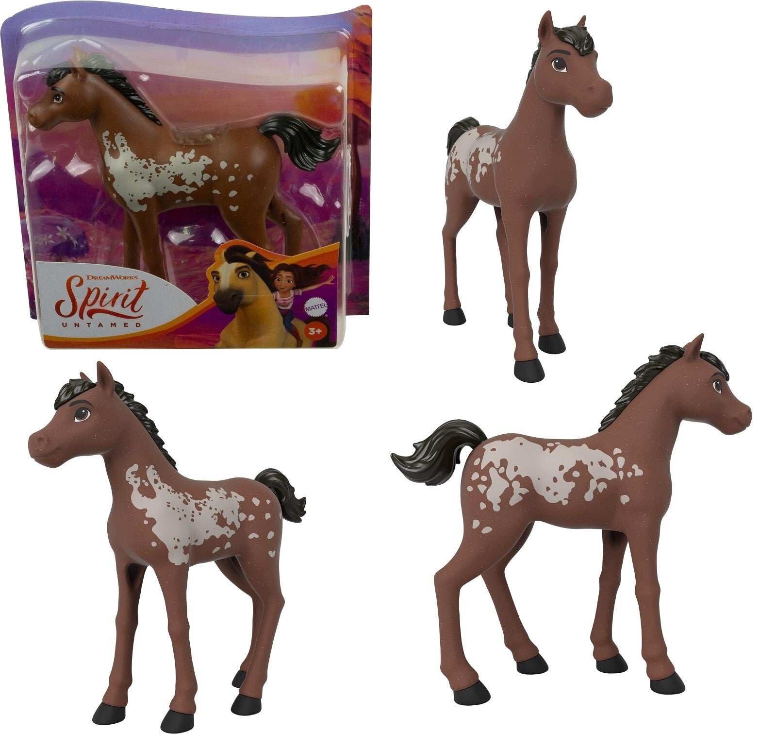 Spirit Untamed Brown Speckled Foul Riding Free Collector Horse Ages 3+ Toy Pony