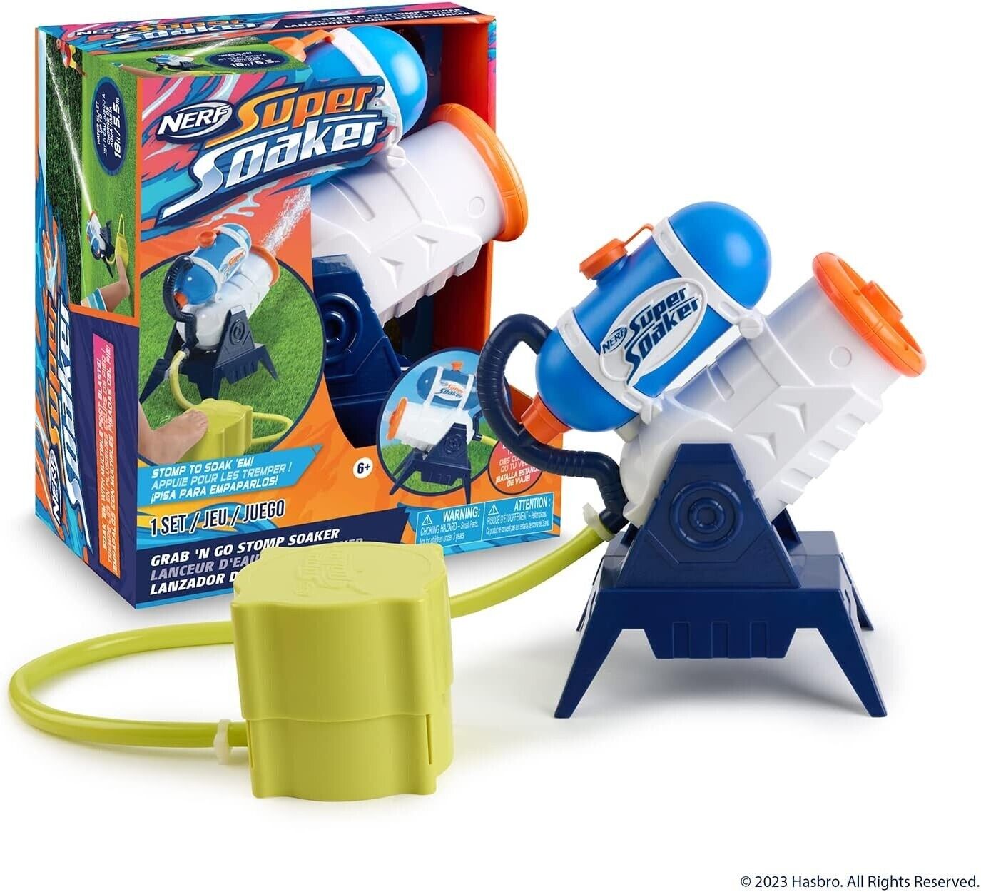 NERF Super Soaker Grab N Go Stomp Soaker Stomp On Pedal To Release Water Blast