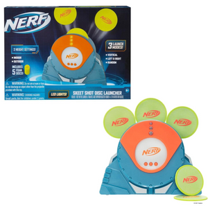 NERF Target Skeet Shooter Disc Launcher Foam Game Set Kids Ages 8+ Fun Toy
