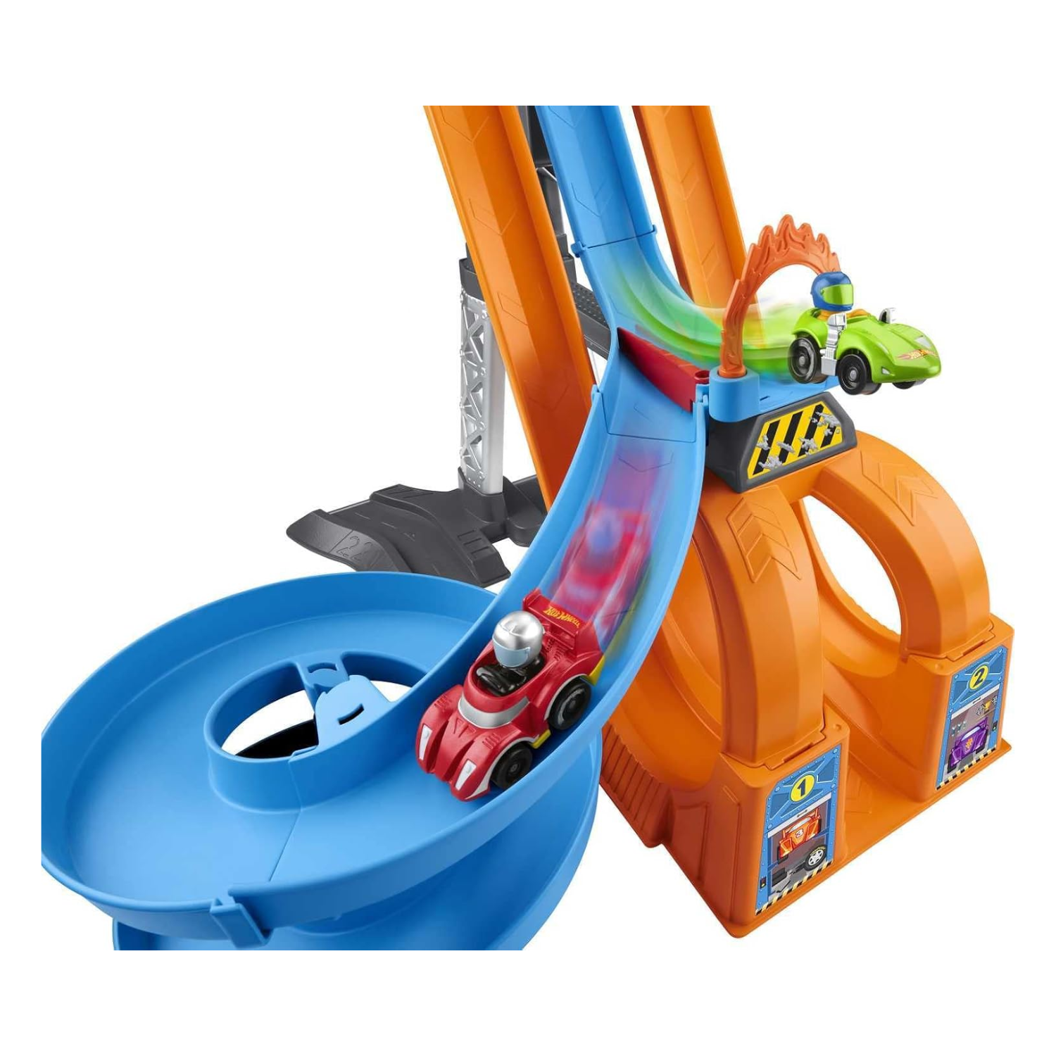 Fisher-Price Little People Hot Wheels Racing Loops Tower Playset Cars