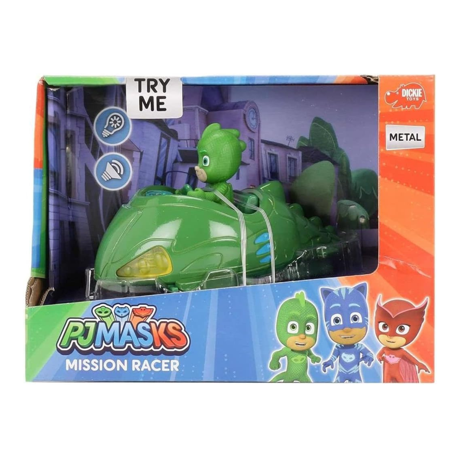 PJ Masks Gekko Diecast Racer Car with Lights Sounds by Dickie Toys