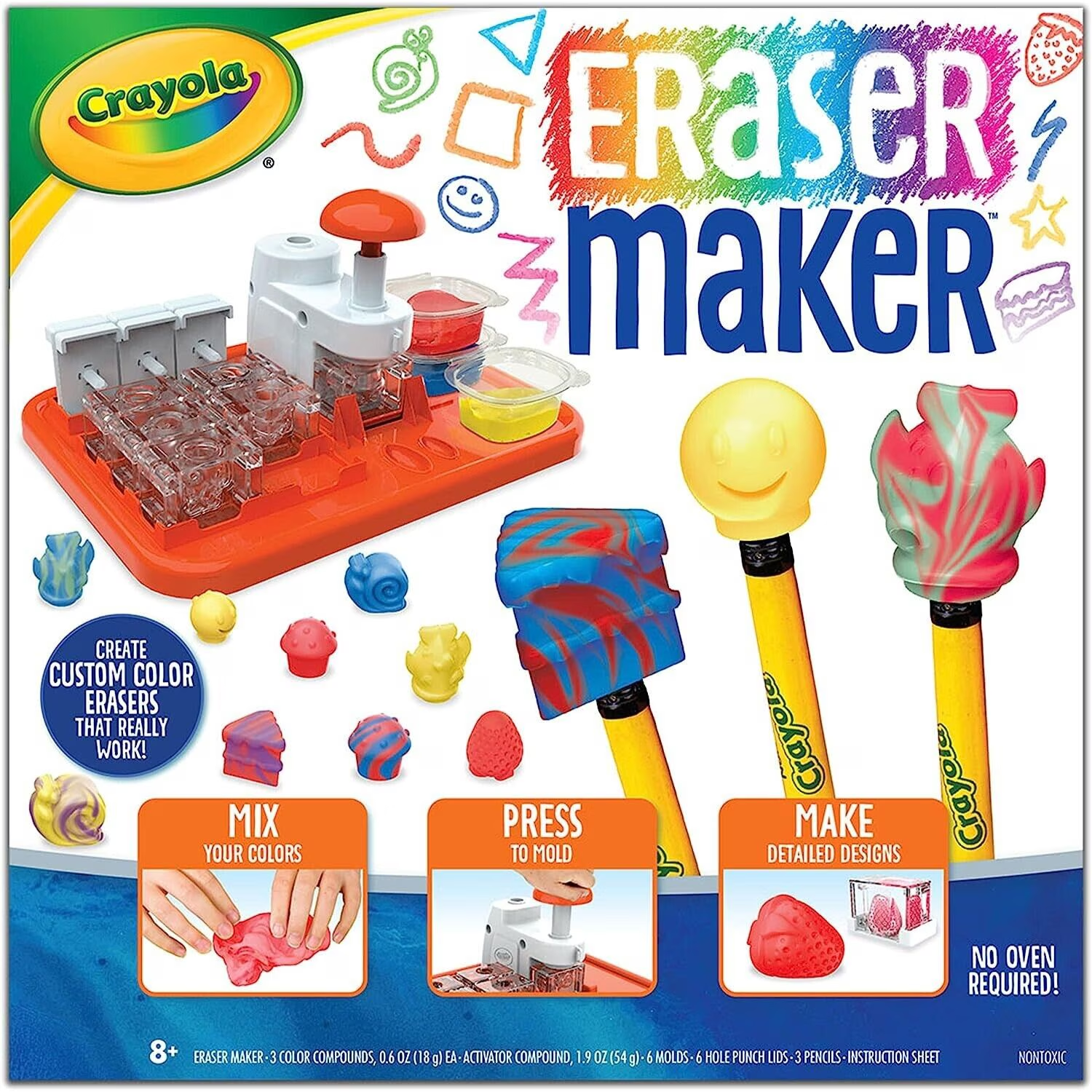 Crayola Eraser Maker DIY Activity Kit for Kids Create Your Own Erasers Cake Gift